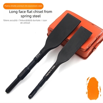 Daltă pentru ciocan cu impact din oțel arcuit: dalta plată prelungită, cap lopată, mâner pătrat, pentru beton