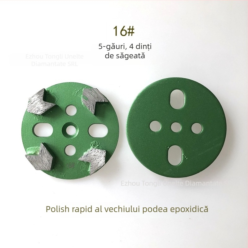 Cap de șlefuit diamantat cu dinți în formă de săgeată, model cu 5 găuri, pentru renovarea podelei epoxidice vechi și șlefuirea betonului