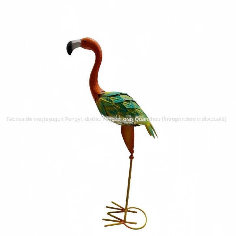 Ornament din fier – flamingo în stil forestier pentru casă și grădină