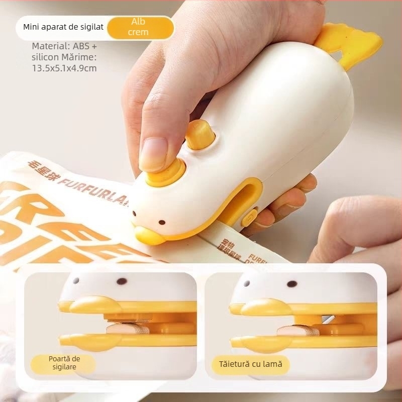 Mașină de sigilat mini, reîncărcabilă, pentru uz casnic – siglator termic portabil pentru pungi cu gustări