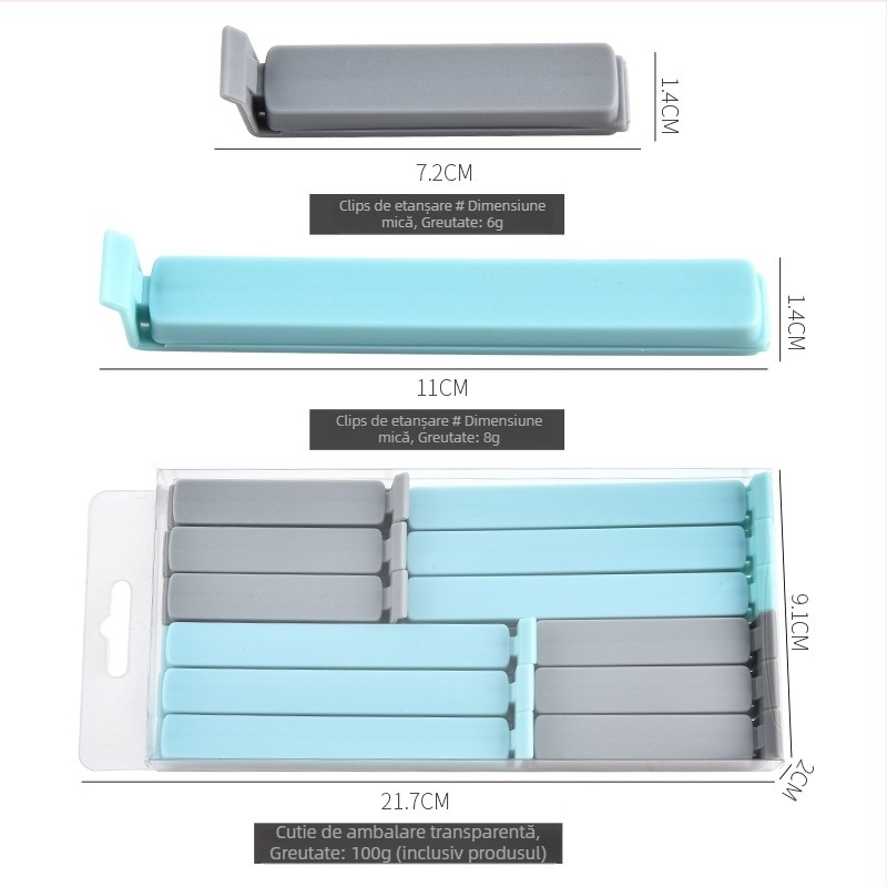 Clip de sigilare pentru pungi din plastic, sigilator de prospețime tip tijă, procesare personalizabilă