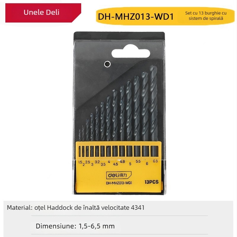 Deli burghiu spiral cu ax drept pentru metal, HSS, burghiu cu impact DH-MHZ010-WD1