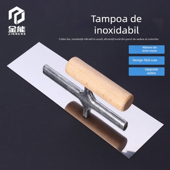 Cuțit decorativ pentru tencuială, lamă din oțel inoxidabil, mâner din lemn solid, design fără cuie pentru interior