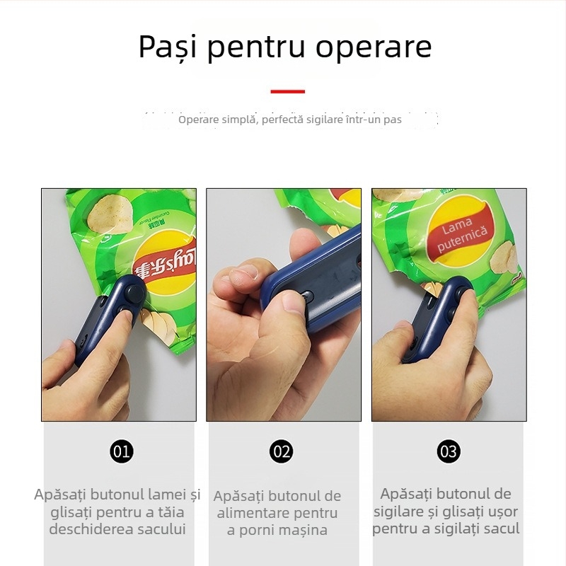 Mini clipuri USB pentru sigilare, pentru uz casnic, portabil, sigilare rezistentă la umezeală pentru pungi din plastic