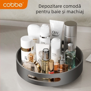 Cobbe/Cabei suport rotativ pentru condimente pe blat – Aluminiu Space, organizator pentru ulei, sare, sos și oțet