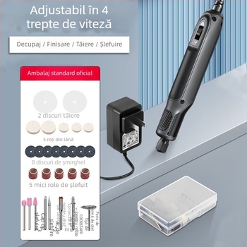 Mini șlefuitor electric pentru sculpturi în lemn și jad – patru trepte de viteză, alimentare prin priză 110–220V, cablu 1,5 m, unealtă manuală