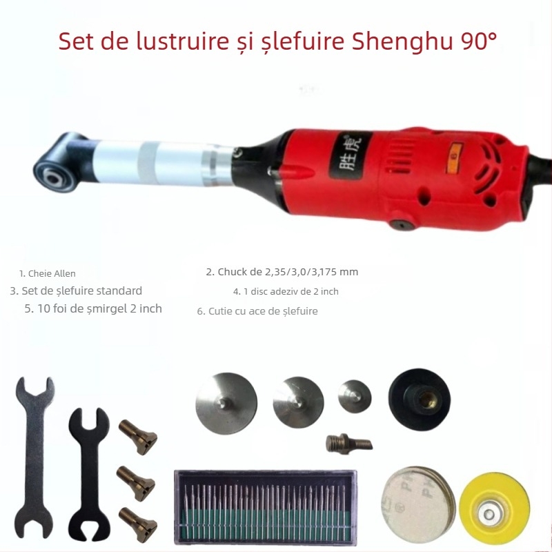 Victory Tiger Mașină de Șlefuit unghiulară 90° pentru Matrițe — șlefuire/polieare, curățare a rosturilor plăcilor și gravare; alimentare prin cablu; viteză variabilă; tensiune 50–250V AC/DC