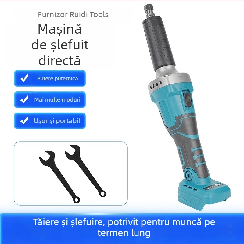 Șlefuitor drept fără perii, 18V, cu baterie litiu, pentru gravură în jad și lustruire, viteză variabilă, 1,67 kg
