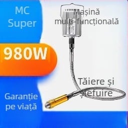 Freză-grinder multifuncțional suspendat 980W pentru gravură pe jad, lemn și metal - ax flexibil, polizare
