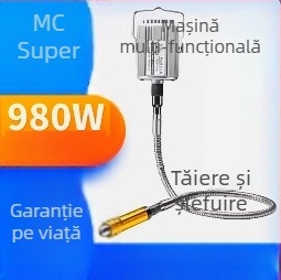 Freză-grinder multifuncțional suspendat 980W pentru gravură pe jad, lemn și metal - ax flexibil, polizare