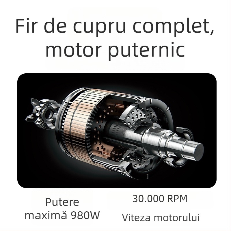 Freză-grinder multifuncțional suspendat 980W pentru gravură pe jad, lemn și metal - ax flexibil, polizare