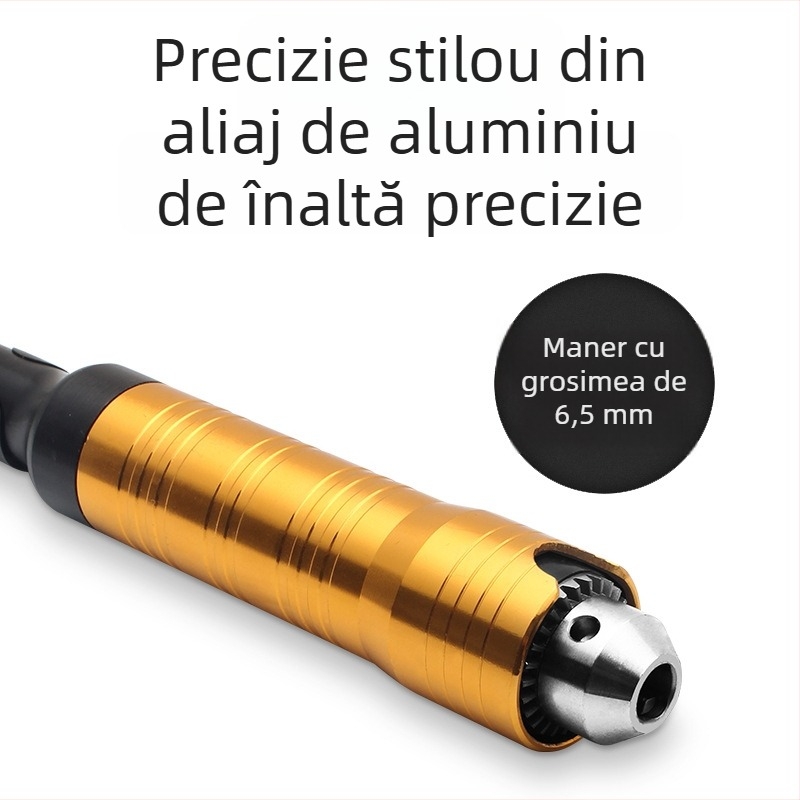 Freză-grinder multifuncțional suspendat 980W pentru gravură pe jad, lemn și metal - ax flexibil, polizare