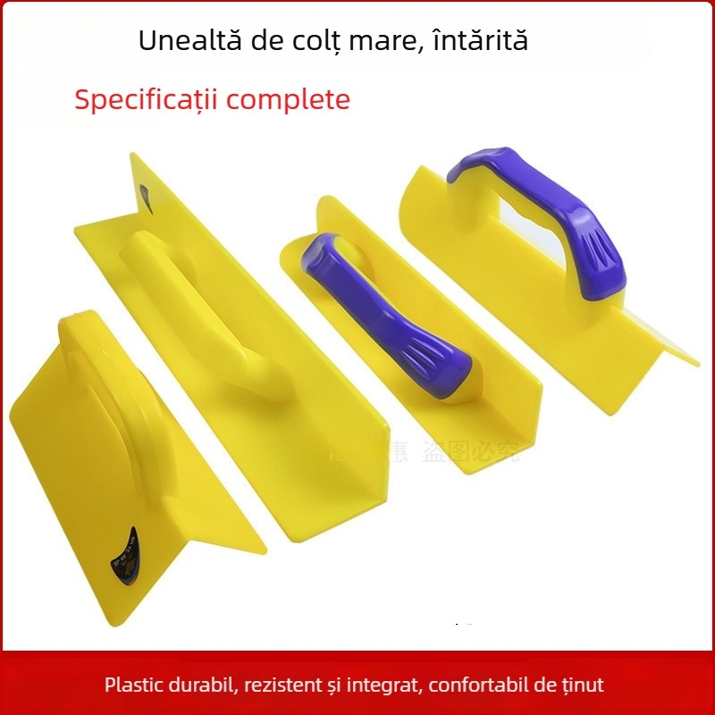 Gletieră de colț Yin-Yang din plastic, tip triunghiular, unealtă zidărie pentru chit și tencuieli