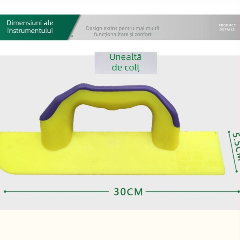Gletieră de colț Yin-Yang din plastic, tip triunghiular, unealtă zidărie pentru chit și tencuieli