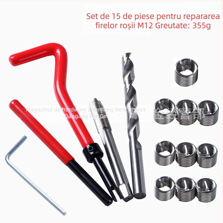 Set de 30 piese pentru repararea filetelor cu M5, M6, M8, M10, M12