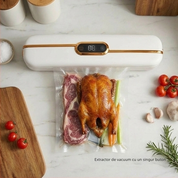 Sistem de vidare pentru ambalare la domiciliu – uscat/moc, dual, aspirație puternică, corp din ABS pentru alimente, model HP-01, 90W, 220V, capacitate 500–1000 ml