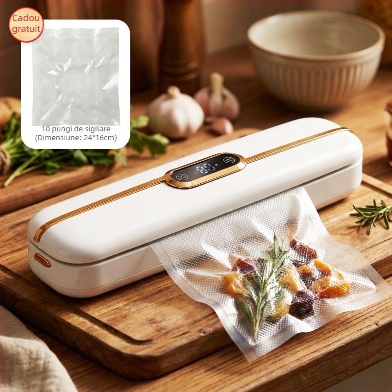 Sistem de vidare pentru ambalare la domiciliu – uscat/moc, dual, aspirație puternică, corp din ABS pentru alimente, model HP-01, 90W, 220V, capacitate 500–1000 ml