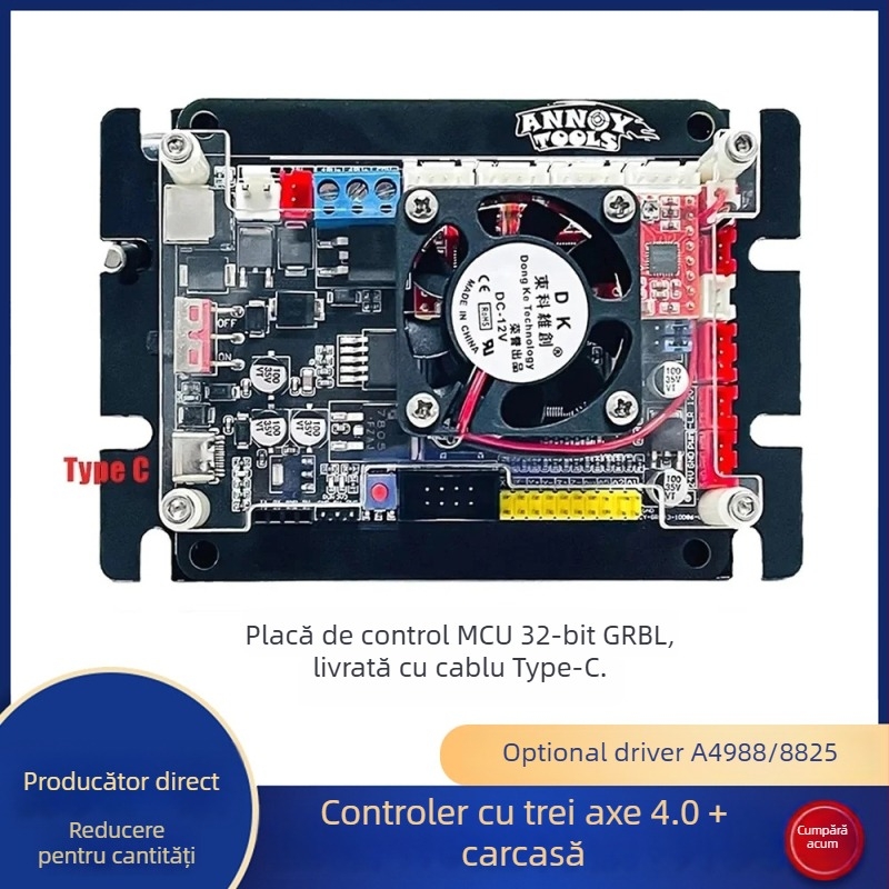 DIY mică mașină CNC de gravat cu laser, USB, placă de control GRBL cu 3 axe, funcționare offline