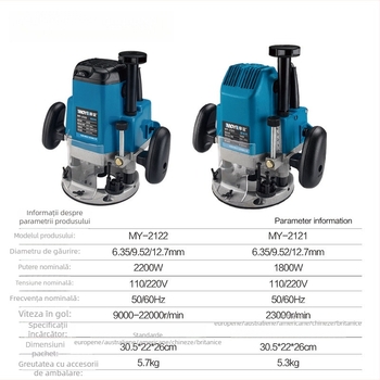 Freză electrică pentru lemn, margine și canelare, precizie înaltă, 220-240V, potrivită pentru lemn, plastice inginerești, plăci aluminiu-cupru, materiale compozite și acrilic