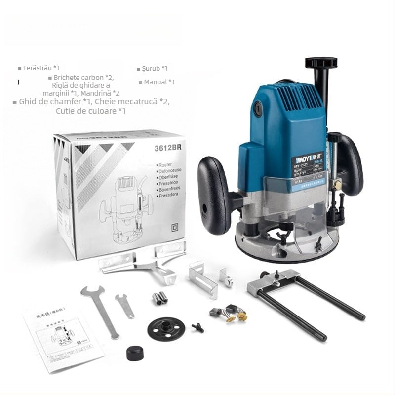 Freză electrică pentru lemn, margine și canelare, precizie înaltă, 220-240V, potrivită pentru lemn, plastice inginerești, plăci aluminiu-cupru, materiale compozite și acrilic