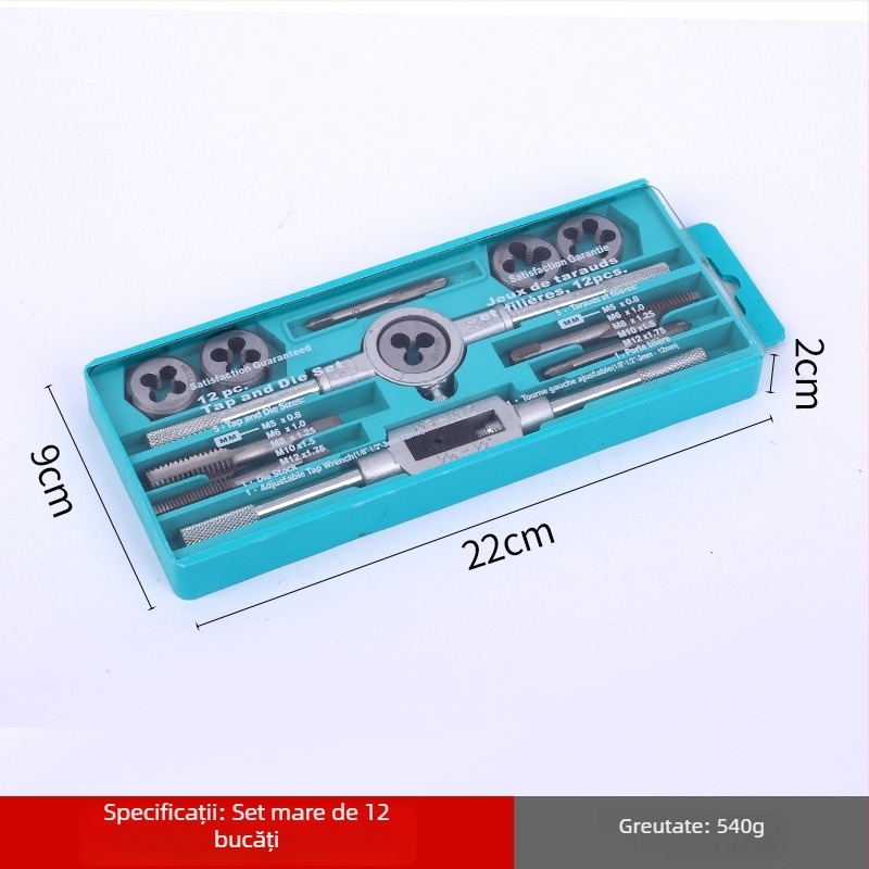 Set de 20 piese pentru filetare manuală, cu Tap Wrench și Die Stock