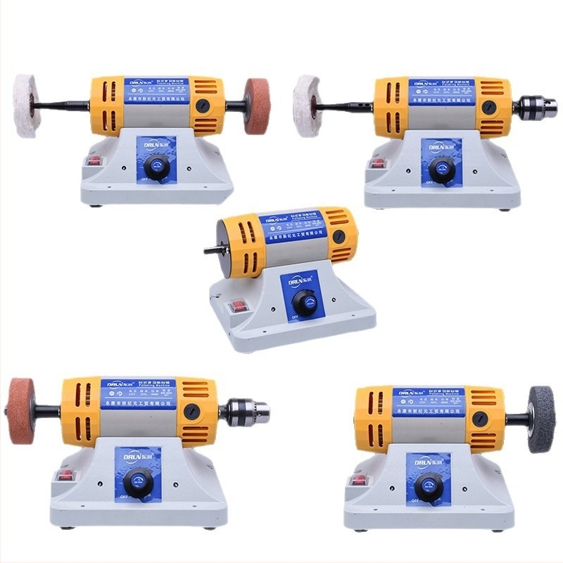 Dongrun Mașină de gravură și lustruire pe banc pentru jad, 220V, reglare fără trepte, accesorii incluse: ax flexibil, mandrină, disc de polisare, cablu 2 m