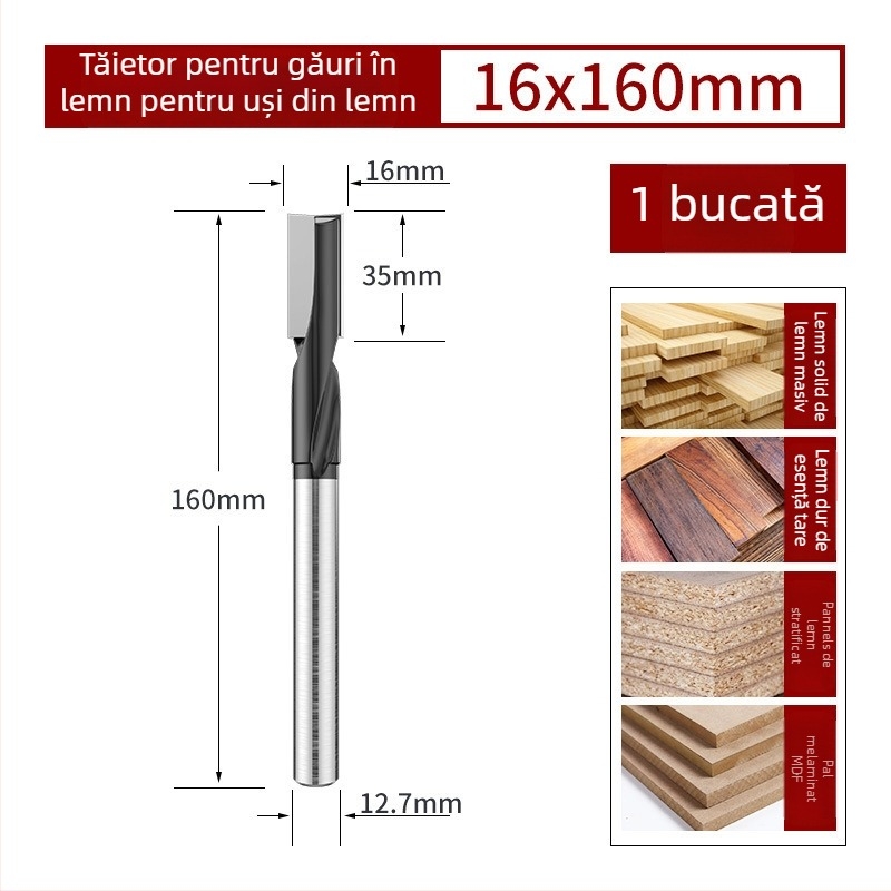 Freză pentru găuri în încuietoarea ușii — spirală și dreaptă, pentru gravură și frezare pe lemn