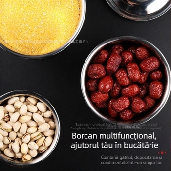 Hongmai borcan din oțel inoxidabil pentru condimente solide, bucătărie, cu logo imprimat