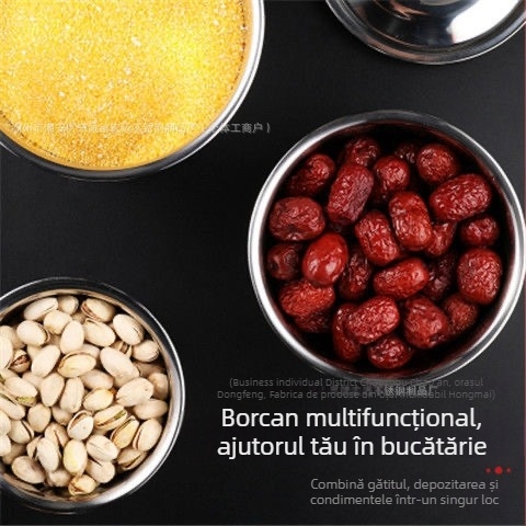 Hongmai borcan din oțel inoxidabil pentru condimente solide, bucătărie, cu logo imprimat