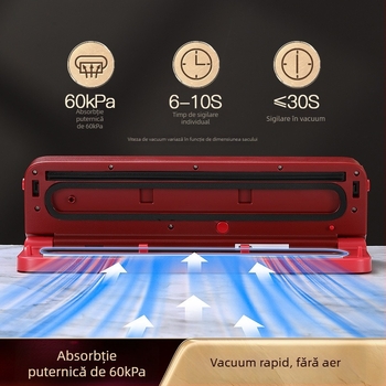 Shiny Superior Mașină de sigilare cu vid – model Light Luxury Sealing Machine, funcții: sigilare cu vid, ambalare din plastic, alimentare USB, carcasă din plastic