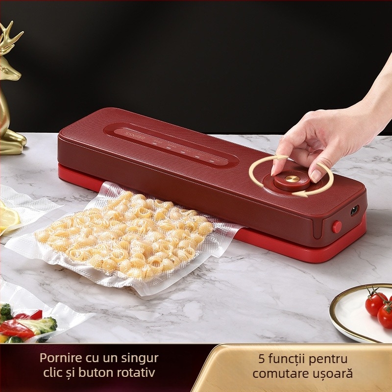 Shiny Superior Mașină de sigilare cu vid – model Light Luxury Sealing Machine, funcții: sigilare cu vid, ambalare din plastic, alimentare USB, carcasă din plastic