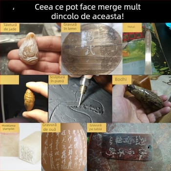 Pix de gravură - Unealtă electrică mini pentru gravură/polizare alimentată cu baterie Li, 35000 rpm în gol, cursă 20, diametru placă 6, 3.7 V