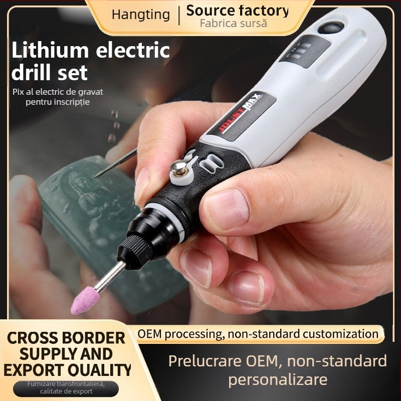 Hang ting polizor portabil cu acumulator pentru gravură și polizare, 4.2V, 3 viteze