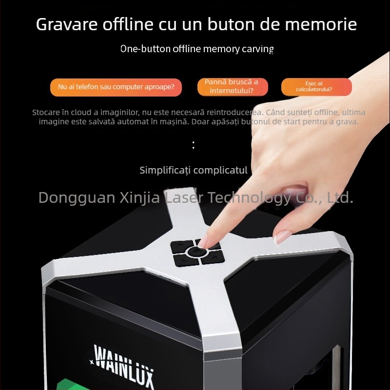 Mașină de gravură cu laser K6 – portabilă, de birou, compactă; materiale: lemn, carton, hârtie, plastic, textile, piele; tensiune: AC 1-fază/DC ≤ 50V