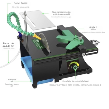 Măcinător de banc pentru jad – tăiere, șlefuire și gravură, 1850W