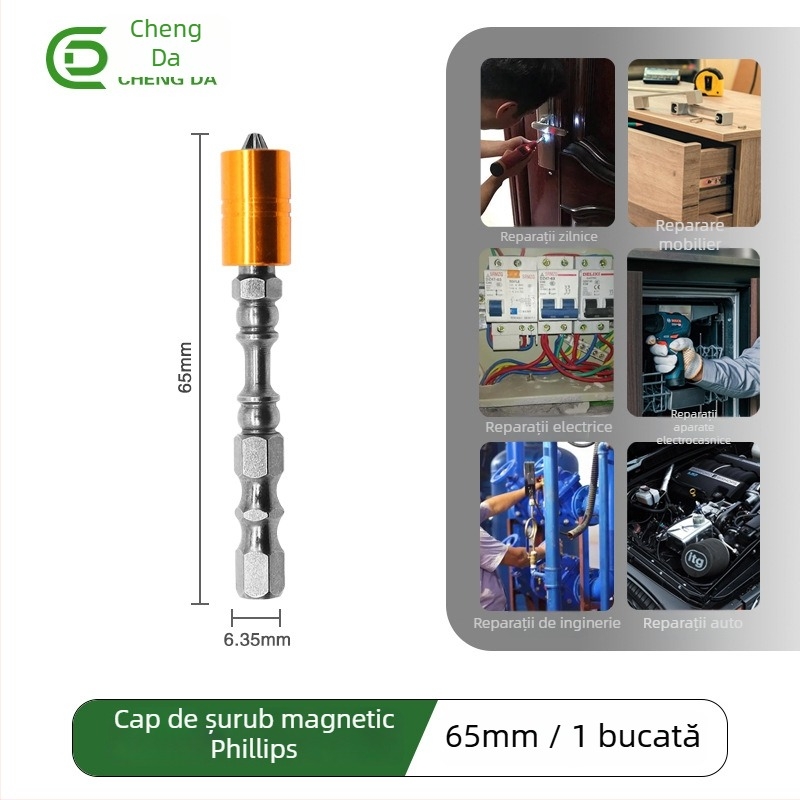 Vârf de șurub cu inel magnetic, cruce, material S2, greutate 20 g