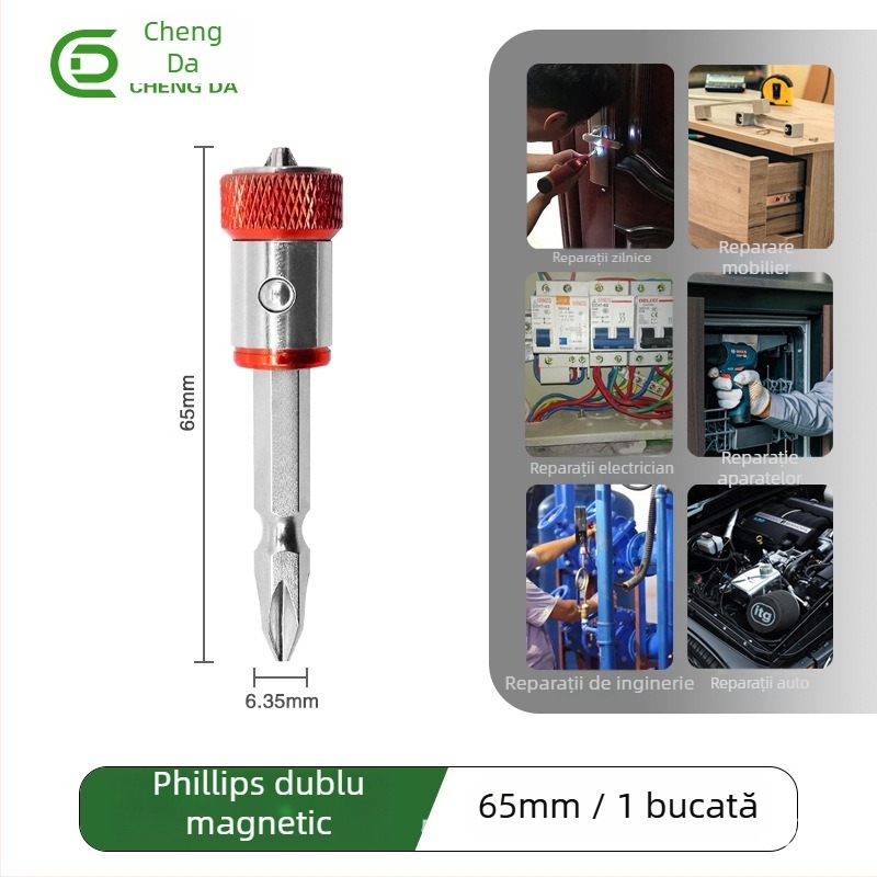 Vârf de șurub cu inel magnetic, cruce, material S2, greutate 20 g