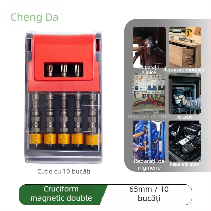 Vârf de șurub cu inel magnetic, cruce, material S2, greutate 20 g