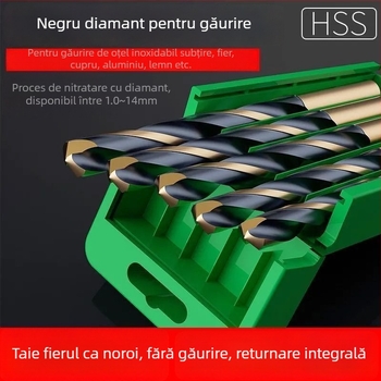 Burghiu spiral M43 cu cobalt pentru oțel inoxidabil, pentru găurire în metale, duritate înaltă, tijă dreaptă, set de burghie