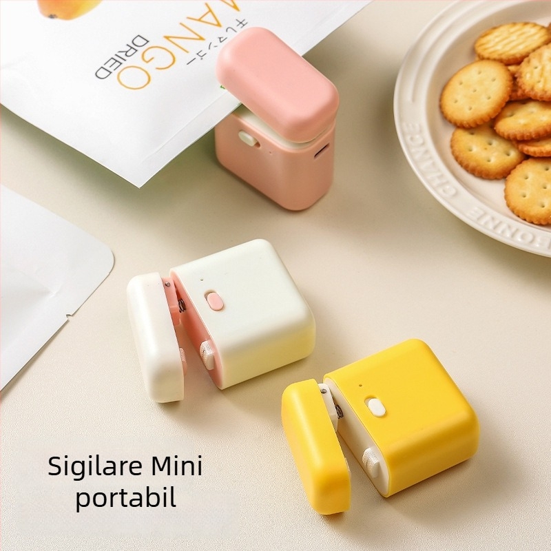 Aparat mini sigilare pungi – sigilare prin încălzire, pentru uz casnic, 53 g, lansat în 2024.