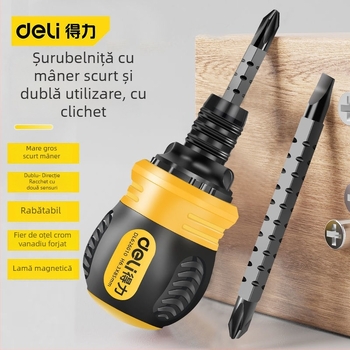 Set șurubelnițe Deli din oțel carbon, mâner din plastic, fără izolație, fără magneți, vârf plat