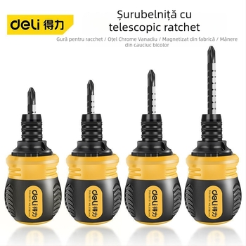 Set șurubelnițe Deli din oțel carbon, mâner din plastic, fără izolație, fără magneți, vârf plat