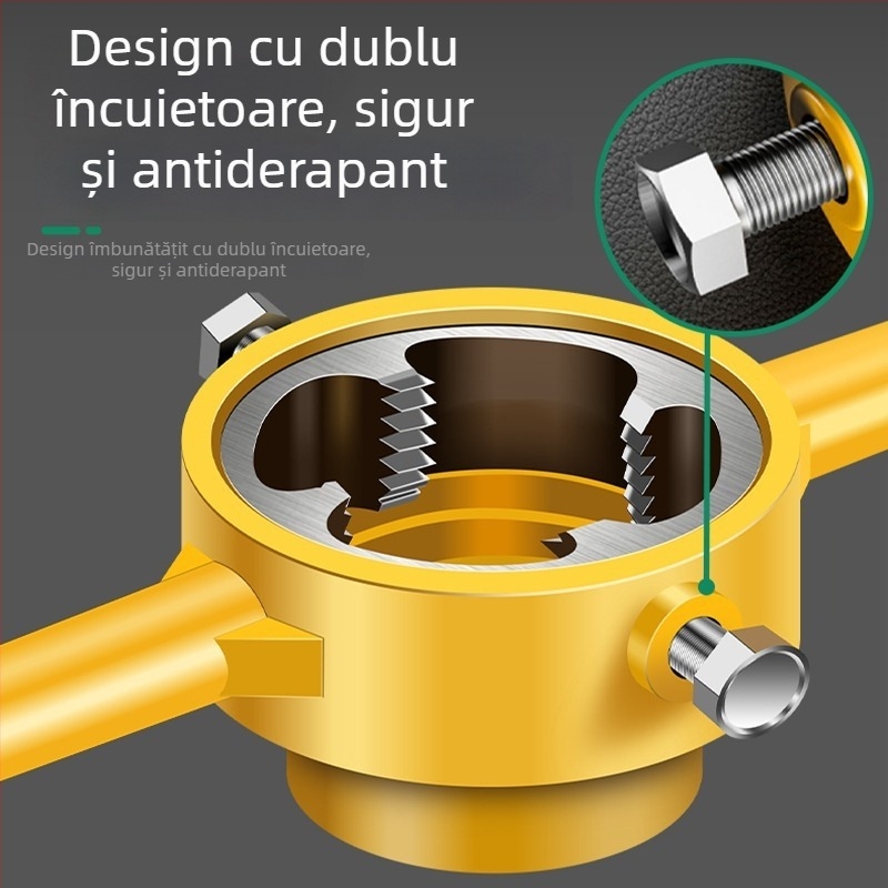Set de șase piese pentru conducte PPR: unealtă de filetare pentru țevi și inel pentru țevi