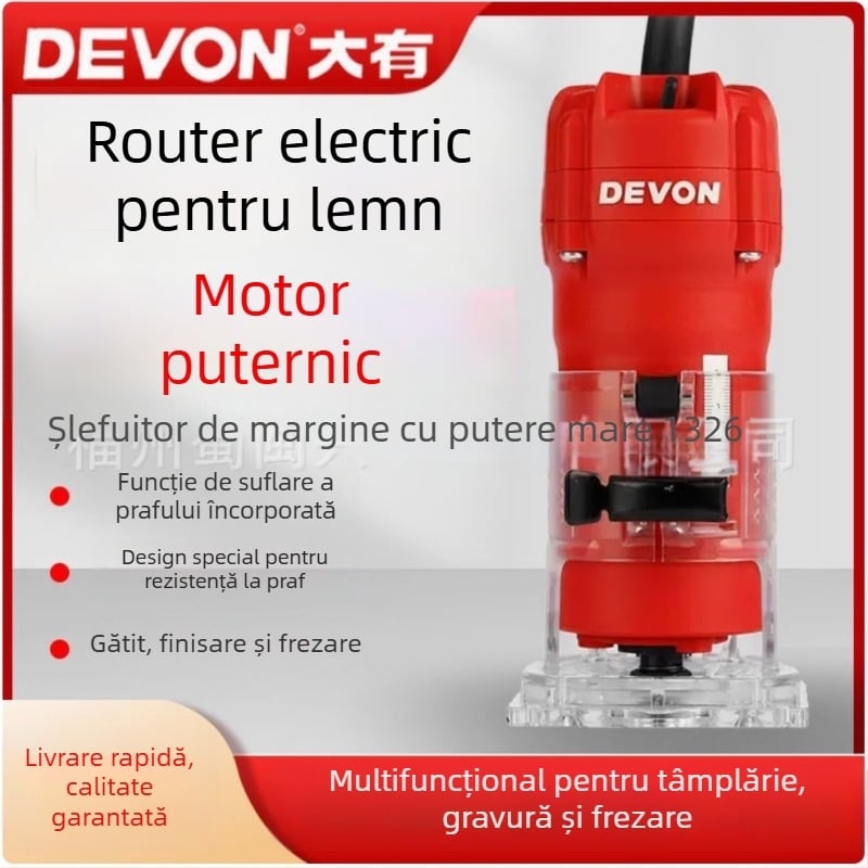 Mașină de prelucrare a lemnului pentru gravură, frezare și canelare – Model 1326-5-6, 220V, alimentare prin priză, interval de tensiune 50–250V, unealtă DIY multifuncțională