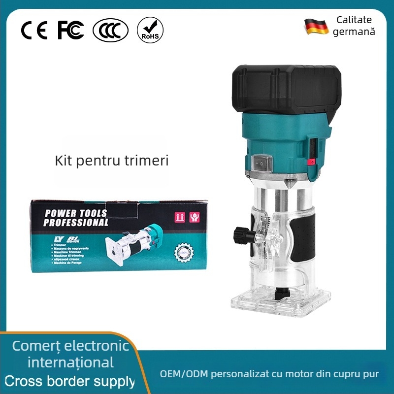 Mașină portabilă de finisare și canelare pentru lemn cu baterie litiu 21V – unealtă electrică pentru prelucrarea lemnului, multifuncțională