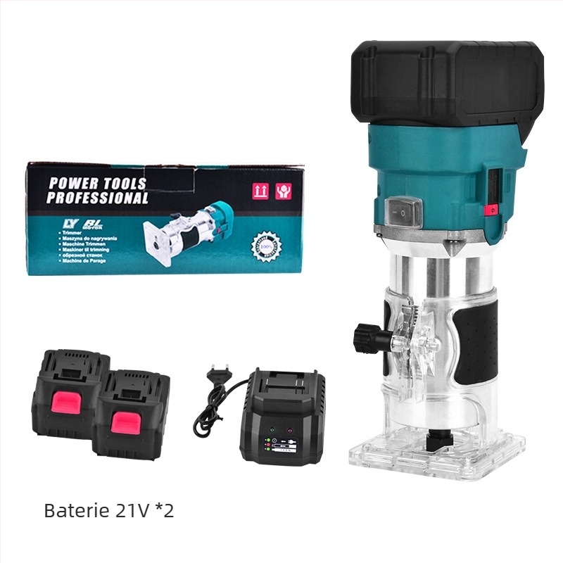 Mașină portabilă de finisare și canelare pentru lemn cu baterie litiu 21V – unealtă electrică pentru prelucrarea lemnului, multifuncțională