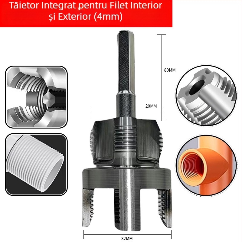 Unealtă pentru filetare internă și externă a țevilor, unealtă de filetare pentru țevi 4/6 inch, filetare PPR de 1 inch