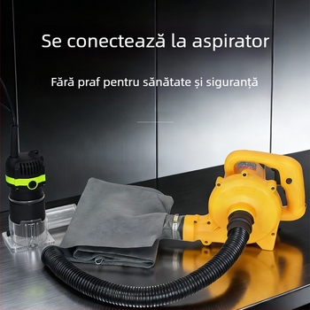 Sanjiang unealtă electrică pentru lemn – slotare, finisare margini și gravare caneluri, 220V, curent monophasic, aspirator de praf puternic