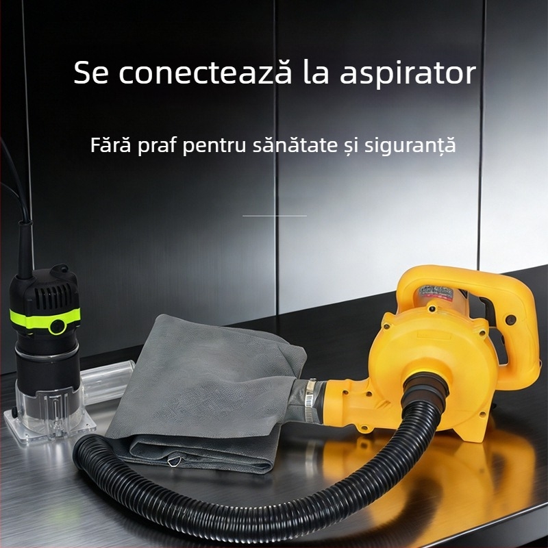 Sanjiang unealtă electrică pentru lemn – slotare, finisare margini și gravare caneluri, 220V, curent monophasic, aspirator de praf puternic