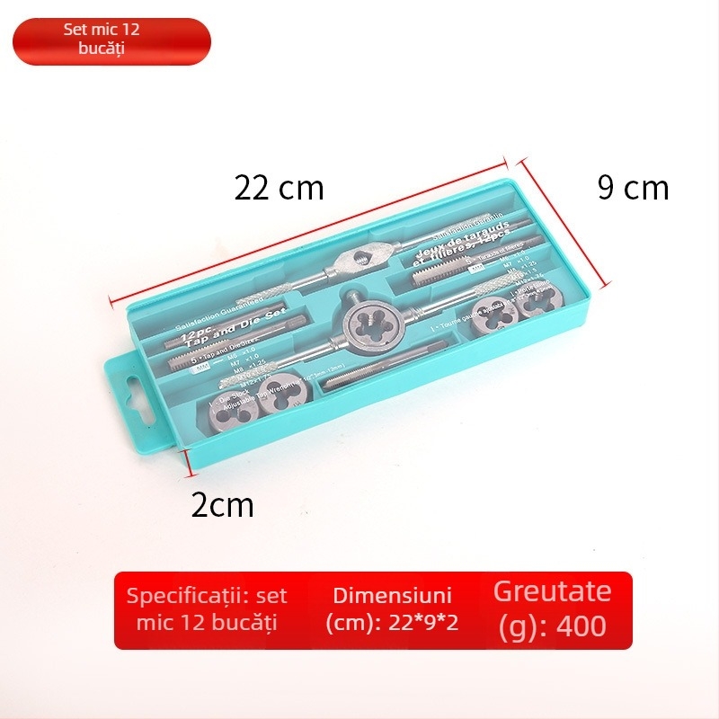 Ruiteng Hardware Set Tap and Die – Cheie manuală pentru taps și die, 12 piese